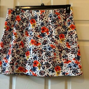 Jones New York Floral Mini Skirt - Red, Yellow, Blue